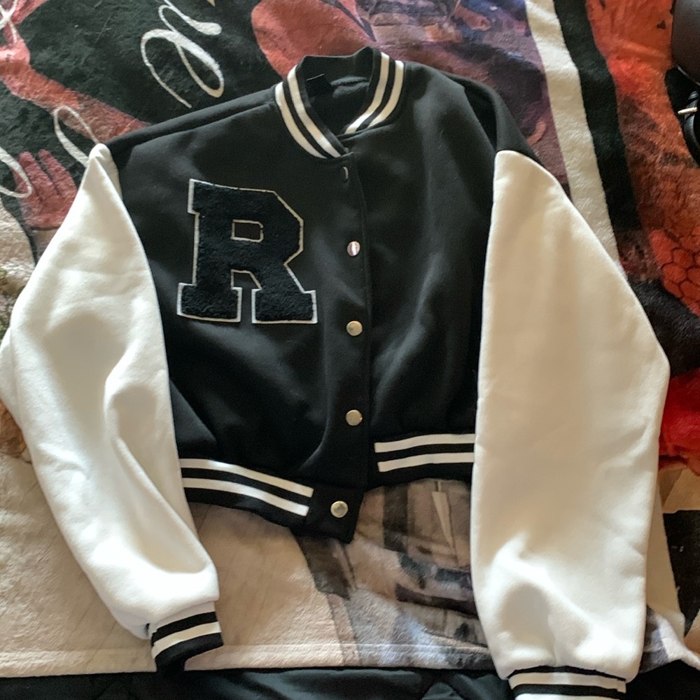 New crop varsity jacket.